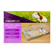 Vibrant Life Soft Sided Guinea Pig Habitat, Indoor Outdoor Canvas Bottomed Small Animal Cage, Gray White, 48.03 in x 27 in x 14.17 in