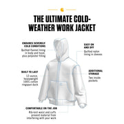 Carhartt Men's Iconic J140 Firm Duck Insulated Active Jacket, Gravel, Large, Loose Fit, Quilted Flannel Lined, Water Repellent, 106673