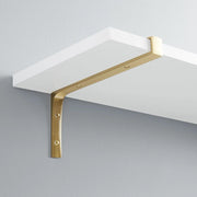 Signature Hardware 406-10-BR-BRSB Enclosed Brass Shelf Bracket - 10