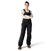 Carhartt Women's Washed Duck Insulated Bib Overall, Black, Large Short, 3M Thinsulate, Stretch Side Panels, Reinforced Knees, 104049