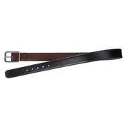 Carhartt Men's Leather Reversible Center Bar Buckle Belt, Full-Grain Oil-Finished Leather, Brown and Black, 1 3/8 in Wide, 36