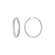 Unbranded T3019722-S Sterling Silver High Polished Wedding Band Style Hoops