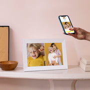 Aura Frames Carver Digital Picture Frame, 10.1-Inch HD Color-Calibrated Display, Wi-Fi Connectivity, Built-In Speakers, Sea Salt White