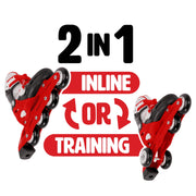 Halo Rise Above Jr. Adjustable Inline Skates Combo Set with Helmet, Red, Youth Sizes 12-2, HALOISK8122-R