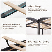 Pinmoco Twin Bed Frame with Adjustable Flower-Shaped Upholstered Headboard, RGB LED Lighting, Chenille Fabric, Black
