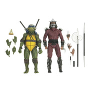 Neca 54515 Teenage Mutant Ninja Turtles (1990): Roof Top Battle Shredder Vs Leo Action Figures with Interchangeable Hands and Various Weapons (7