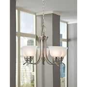 Sea Gull Lighting 31626-962 Chandelier with Satin EtchedGlass Shades, Brushed Nickel Finish