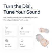 Audien Hearing Atom One In-the-Canal Hearing Aid, Wireless, Rechargeable, Beige, FAT908
