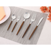 REGALWOVEN 5 Piece Flatware Set, 18/10 Stainless Steel Silverware with Knife, Forks, Spoons, Polished Silver Finish