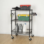 Hyper Tough 3-Tier New Multipurpose Rolling Cart for Adult, Black Color, 495lbs Load Capacity