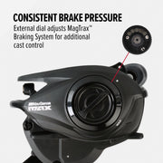 Abu Garcia Max SX Low Profile Baitcast Fishing Reel, Left-Handed, 6.8:1 Gear Ratio, Black, MAX5SXLPLFC