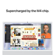 Apple iMac 24-inch All-in-One Desktop Computer, M4 Chip, 10-Core CPU, 10-Core GPU, 24GB Unified Memory, 512GB SSD, 4.5K Retina Display, Silver