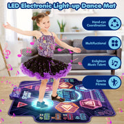 Beefunni Dance Mat Toys, Large Size, Light-Up 6-Button Wireless Bluetooth Music, 4 Game Modes, 5 Difficulty Levels, Purple, For Kids Ages 3-12, C5006