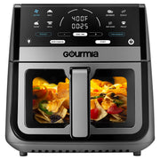 Gourmia GAF836GRY 8-Quart Digital Window Air Fryer, 8 One-Touch Cooking Functions, FryForce 360 Technology, Gray