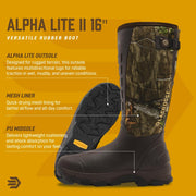 LaCrosse Alpha Lite II Men's Waterproof Insulated Hunting Boots, Mossy Oak Country Roots, Size 13