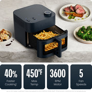 Chefman Crispinator 8-Quart 7-in-1 Air Fryer with Powerful Whisper-Quiet DC Motor, 450F Max Temperature, Concrete