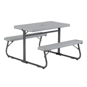 Your Zone YZ39-005-076-01 Folding Kid's Activity Table with Two Benches, Soft Silver