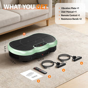 Anqdy Vibration Plate Exercise Machine with LCD Display, Resistance Bands, Wellness-Focused, Green, Star-Green