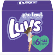 Luvs Pro Level Leak Protection Diaper, Size: 6, 144 Count - No Parabens & No Latex