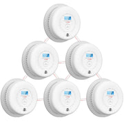 X-Sense SC01-W Smoke Detector Carbon Monoxide Detector Combo 10 Year Battery Wireless Fire Alarms Smoke Detectors, 6-Pack