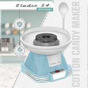 Studio 54 Retro Cotton Candy Maker with 5 Floss Sugar Jars, 50 Paper Cones, 400W Motor, Easy Cleanup, Durable Pink Design MS01254_PNK-AZ