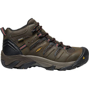 KEEN Utility Lansing Mid Waterproof Steel Toe Work Boots for Men - Cascade Brown/Brindle - 8.5M