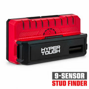 Hyper Tough 9-Sensor LED Electronic Stud Finder with Live Wire Meter, Battery Powered, Red, HYPR9