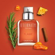 Calvin Klein Eternity Flame Men's Cologne, Oriental Scent with Amber and Leather Notes, 3.4 Fl Oz