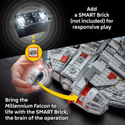 LEGO Star Wars SMART Play Millennium Falcon Building Toy, 885 Pieces, Includes 4 SMART Minifigures and Tags, Multicolor, 75426