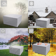 Sourcemax Rectangular Patio Table Cover, Heavy Duty Waterproof 210D Oxford Cloth, UV Resistant, Silver, Adjustable Fit 03ODC0021ISL