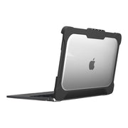 MAXCases Extreme Shell-L Laptop Case for MacBook Air 13.6 in, Full-Coverage Polycarbonate and TPU Protection, Black and Clear, AP-ESL-MBA-13M2-BCLR