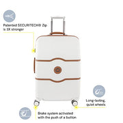 Delsey Paris Chatelet Air 2.0 2-Piece Luggage Set, Chocolate Brown, Carry-On and Large Suitcase, Polycarbonate Shell with Faux Leather Accents, Dual Density Double-Spinner Wheels, USB Port, TSA Lock, 40167697506