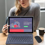 NOVOJOY 10.1 Inch Android Tablet 2-in-1 with Keyboard, 64GB ROM, 4GB RAM, 8MP Front Camera, 2MP Rear Camera, 6000mAh Battery, 1280x800 HD Display, NV6IN1CP20TBlack