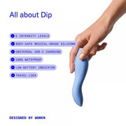 Dame 94150711 Dip Internal and External Vibrator for Women, Periwinkle