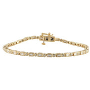Brilliance Fine Jewelry 1 Carat Lab Grown Diamond Women Tennis Bracelet in 14KT Gold Plated Silver