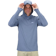 Aftco Air-O Mesh Hooded Fishing Shirt, UPF 50 Sun Protection, Quick Dry, DWR Stain Resistant, Thumb Loops, Lightweight Breathable Fabric, X-Large, Hint of Mint Heather, 81318237