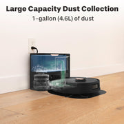 BObsweep Dustin Plus Self-Emptying Robot Vacuum & Mop with 100-Day Dock, 8000 Pa Suction, Jet Black - Wi-Fi Connected