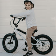 Glerc 12 Inch Kids BMX Bike with Training Wheels, Coaster Brake, Adjustable Seat, White