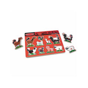 Melissa & Doug 726 Farm Animals Sound Puzzle - Wooden Peg Puzzle With Sound Effects (8 pcs)