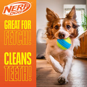 Nerf Dog NF-9328 TPR Spike Squeak Ball Durable Rubber Dog Toy Green Blue 3.7 in