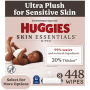 Huggies Skin 55729 Essentials Baby Wipes, 8 Pack, 448 Total Ct