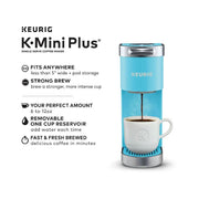Keurig K21P K-Mini Plus Single Serve K-Cup Pod Coffee Maker, Cool Aqua