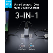 Anker A2688 Prime Charger 100W USB C Charger Block 3-Port GaN Fast Charging