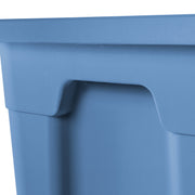 Sterilite 18 Gallon Plastic Storage Bin with Snap-On Lid, Stackable, Blue, 8 Pack