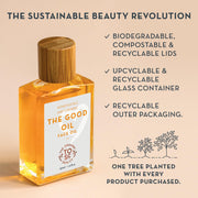 The Organic Skin Co Good Oil Face Moisturizer, Gua Sha Oil with Organic Jojoba, Calendula, Sunflower, Turmeric, Hydrating Serum, 30mL