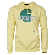 Carhartt Loose-Fit Midweight Logo Graphic Long-Sleeve Hoodie for Men - Lemongrass - M