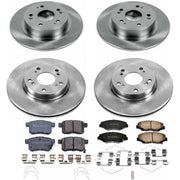Power Stop Automotive Brake Kit, Front and Rear Ceramic Brake Pads with Precision-Milled Rotors, Vehicle-Specific Fit for Honda Accord 2013-2017, KOE6491