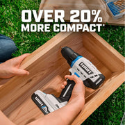 HART Cordless 20-Volt 1/2-Inch Drill Driver, Compact Design, 2-Speed Gearbox, 24-Position Clutch, Integrated LED Light, HPDD02