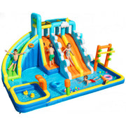 SaveJoy Giant 10-in-1 Inflatable Water Slide Bounce House with 750W Blower, 207x185x87 in, Backyard Water Park for Kids Ages 3-8, Indoor and Outdoor Use, 93241T