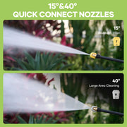 TACKLIFE Electric Pressure Washer, 2000PSI, 1.7GPM, 120V, 20FT Hose, 2 Nozzles, Foam Cannon, Compact Portable Green, YLQ3500H-130